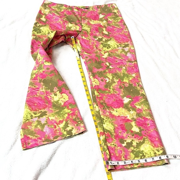 Sigrid Olsen Floral Bright High Rise Straight Leg Crop Ankle Pants Multi Sz 14 - Picture 6 of 8